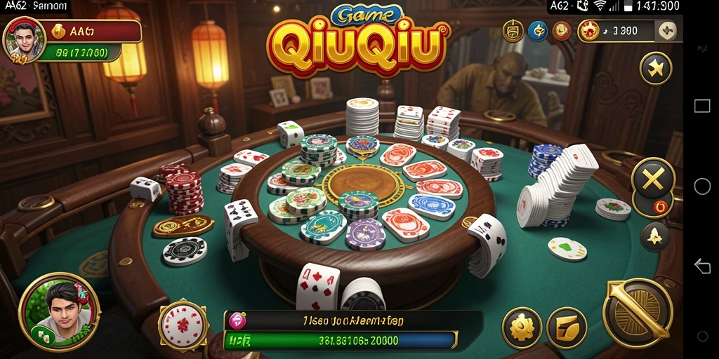 Screenshot gameplay QiuQiu yang menarik dan kompetitif.