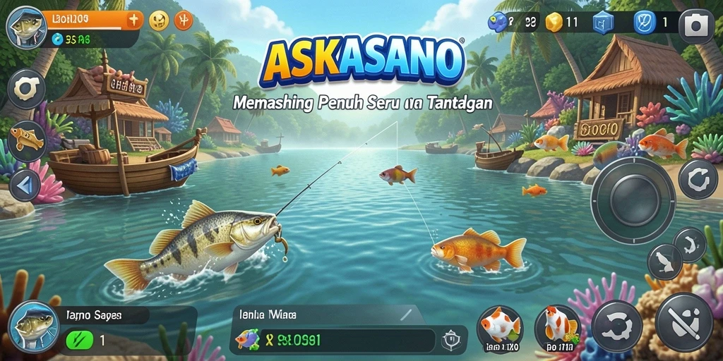 Tampilan gameplay memancing yang seru dan menantang di ASKASINO.