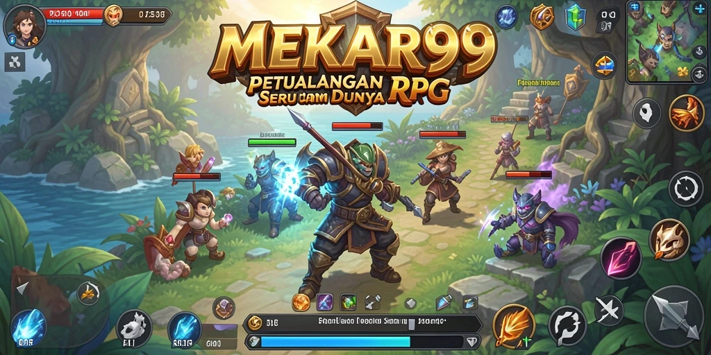 Screenshot gameplay MEKAR99 menampilkan pertarungan seru dalam dunia RPG.