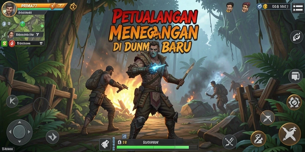 Tampilan gameplay petualangan yang menakjubkan dari PRIMA77.