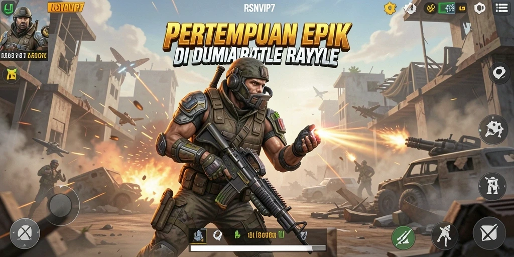 Screenshot gameplay menampilkan aksi tempur intens dalam RSNVIP7.