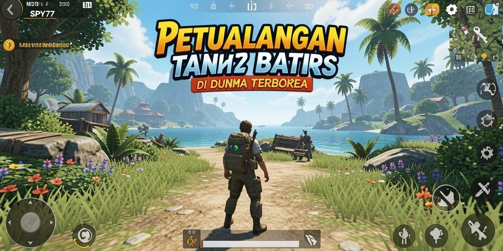 Screenshot gameplay SPY77 yang menunjukkan petualangan di dunia terbuka.